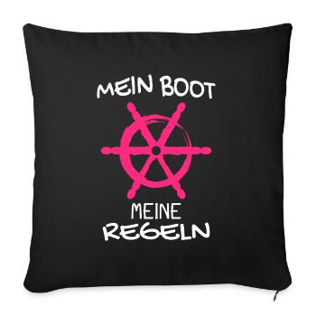 Kapitän Mein Boot Meine Regeln Geschenk - Sofakissenbezug 45 x 45 cm - Schwarz - Vorne