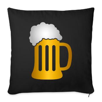 Golden Beer Krug Silhouette - Sofakissenbezug 45 x 45 cm - Schwarz - Vorne