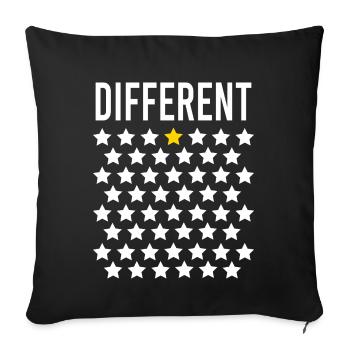 Différent: Étoile dorée au milieu des étoiles - Housse de coussin décorative 45 x 45 cm - noir - Devant