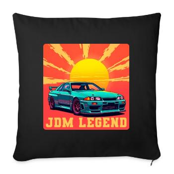 JDM Legend Lever du soleil - Housse de coussin décorative 45 x 45 cm - noir - Devant