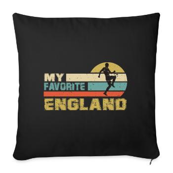 England Soccer Football 2022 WM World Cup - Housse de coussin décorative 45 x 45 cm - noir - Devant