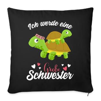 Großer Schwester Schildkröte 2021 - Sofakissenbezug 45 x 45 cm - Schwarz - Vorne