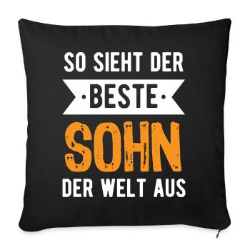 So sieht der beste Sohn der Welt aus - Sofakissenbezug 45 x 45 cm - Schwarz - Vorne