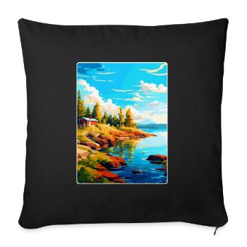 Ålandinseln Finnland Vintage Reiseplakat WPA - Sofakissenbezug 45 x 45 cm - Schwarz - Vorne