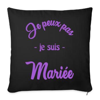 WEDDING. COUPLE. JUST MARRIED. Bachelorette party - Sofa pillowcase 17,3'' x 17,3'' (45 x 45 cm) - black - Front