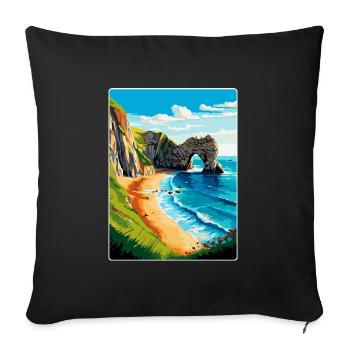 Durdle Door England Uk Reise Poster Souvenir WPA - Sofakissenbezug 45 x 45 cm - Schwarz - Vorne