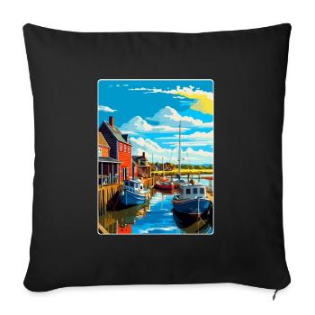 Whitstable Harbour, England, Vereinigtes Königreich, Reiseposter, WPA - Sofakissenbezug 45 x 45 cm - Schwarz - Vorne