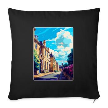 Chipping Norton England Uk Travel Poster Souvenir - Sofa pillowcase 17,3'' x 17,3'' (45 x 45 cm) - black - Front