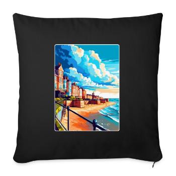 Cromer England Uk Vintage Reiseposter Souvenir - Sofakissenbezug 45 x 45 cm - Schwarz - Vorne