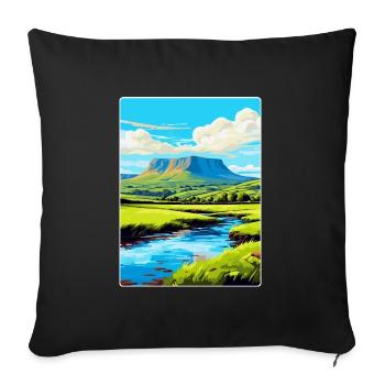 Brecon Beacons Wales Uk Travel Poster Souvenir WPA - Sofa pillowcase 17,3'' x 17,3'' (45 x 45 cm) - black - Front