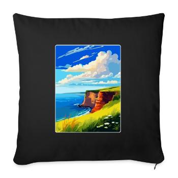 Berry Head Devon Vintage Voyage Poster Souvenir - Housse de coussin décorative 45 x 45 cm - noir - Devant