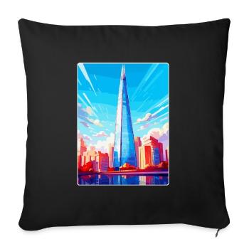 The Shard England Uk Travel Poster Souvenir WPA - Sofa pillowcase 17,3'' x 17,3'' (45 x 45 cm) - black - Front