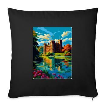 Hever Castle Angleterre Royaume-Uni Affiche de voyage Souvenir WPA - Housse de coussin décorative 45 x 45 cm - noir - Devant