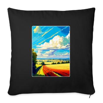Lincolnshire Wolds Vintage Travel Poster Souvenir - Sofa pillowcase 17,3'' x 17,3'' (45 x 45 cm) - black - Front