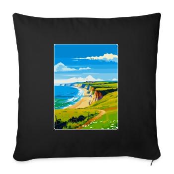 Dorset Uk Vintage Travel Poster Souvenir WPA - Sofa pillowcase 17,3'' x 17,3'' (45 x 45 cm) - black - Front