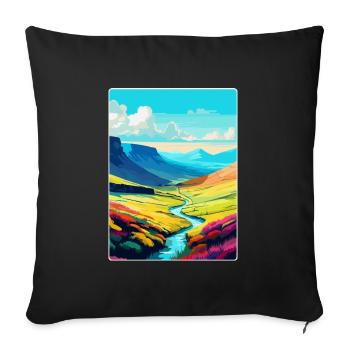 Brecon Beacons Wales Uk Travel Poster Souvenir WPA - Sofa pillowcase 17,3'' x 17,3'' (45 x 45 cm) - black - Front
