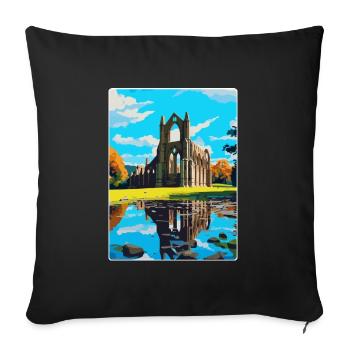Bolton Abbey England Uk Travel Poster Souvenir WPA - Sofa pillowcase 17,3'' x 17,3'' (45 x 45 cm) - black - Front