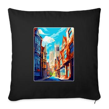 York Angleterre Royaume-Uni Affiche de voyage vintage Souvenir WPA - Housse de coussin décorative 45 x 45 cm - noir - Devant