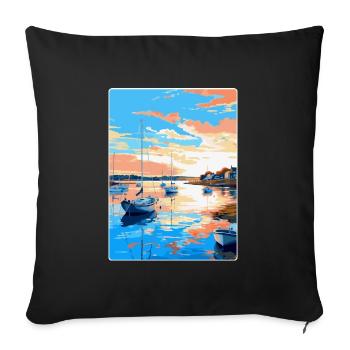 Poole Harbour England Uk Vintage Reiseposter WPA - Sofakissenbezug 45 x 45 cm - Schwarz - Vorne