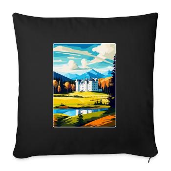 Blair Castle Écosse Royaume-Uni Affiche de voyage vintage WPA - Housse de coussin décorative 45 x 45 cm - noir - Devant