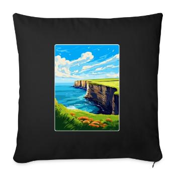 Bempton Cliffs England Uk Vintage Reiseposter - Sofakissenbezug 45 x 45 cm - Schwarz - Vorne