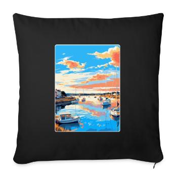 Poole Harbour England Uk Vintage Reiseposter WPA - Sofakissenbezug 45 x 45 cm - Schwarz - Vorne