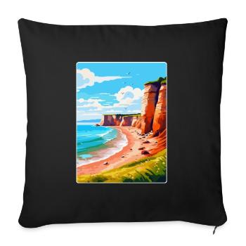 Torquay Cliffs England Uk Vintage Reiseposter - Sofakissenbezug 45 x 45 cm - Schwarz - Vorne