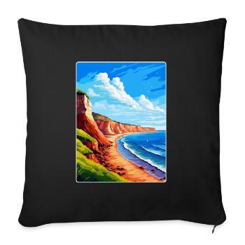 Torquay Cliffs England Uk Vintage Reiseposter - Sofakissenbezug 45 x 45 cm - Schwarz - Vorne