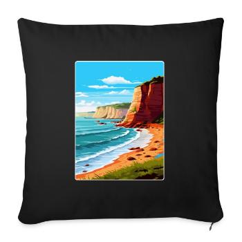 Torquay Cliffs England Uk Vintage Reiseposter - Sofakissenbezug 45 x 45 cm - Schwarz - Vorne