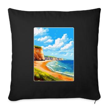 Torquay Cliffs England Uk Vintage Reiseposter - Sofakissenbezug 45 x 45 cm - Schwarz - Vorne