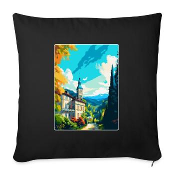 Baden Baden Allemagne Affiche de voyage vintage souvenir - Housse de coussin décorative 45 x 45 cm - noir - Devant
