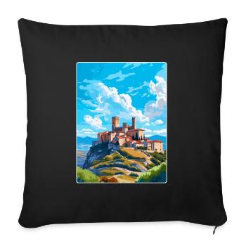 Avila Spanien Vintage Reiseplakat WPA Kunst Souvenir - Sofakissenbezug 45 x 45 cm - Schwarz - Vorne