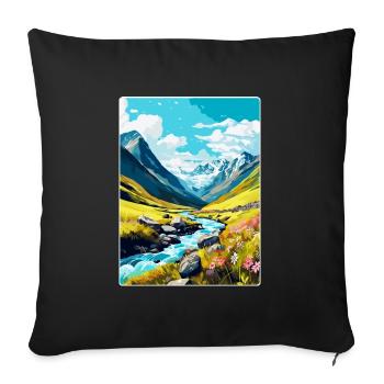 Hohe Tauern Österreich Vintage Reiseplakat Souvenir - Sofakissenbezug 45 x 45 cm - Schwarz - Vorne