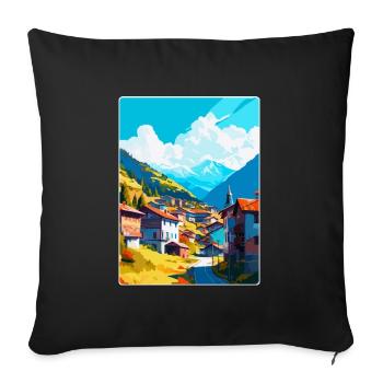 Artvin Turkey Vintage Travel Poster WPA Souvenir - Sofa pillowcase 17,3'' x 17,3'' (45 x 45 cm) - black - Front