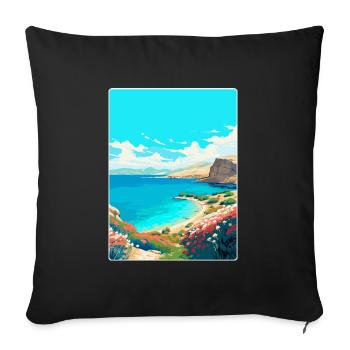 Insel Pag Kroatien Vintage Reiseplakat Souvenir - Sofakissenbezug 45 x 45 cm - Schwarz - Vorne