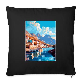Kalymnos Griechenland Vintage Reise Poster Souvenir WPA - Sofakissenbezug 45 x 45 cm - Schwarz - Vorne
