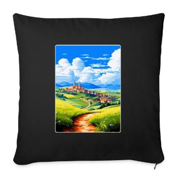 Castilla Y León Espagne Affiche de voyage vintage WPA - Housse de coussin décorative 45 x 45 cm - noir - Devant