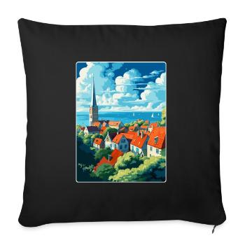Visby Schweden Vintage Reiseposter WPA Souvenir - Sofakissenbezug 45 x 45 cm - Schwarz - Vorne