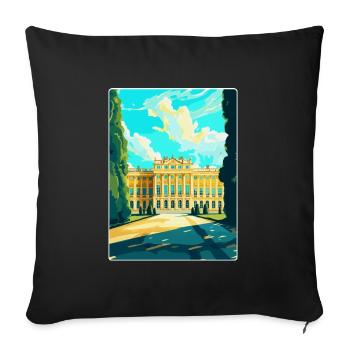 Schonbrunn Palace Austria Vintage Travel Poster - Sofa pillowcase 17,3'' x 17,3'' (45 x 45 cm) - black - Front