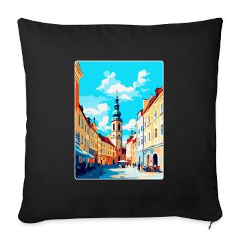 Ceske Budejovice Czech Republic Republic Poster - Sofa pillowcase 17,3'' x 17,3'' (45 x 45 cm) - black - Front