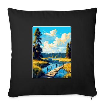 Bory Tucholskie Poland Vintage Travel Poster WPA - Sofa pillowcase 17,3'' x 17,3'' (45 x 45 cm) - black - Front