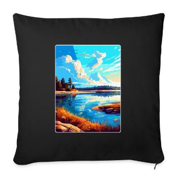 Warta Mouth Poland Vintage Travel Poster Souvenir - Sofa pillowcase 17,3'' x 17,3'' (45 x 45 cm) - black - Front