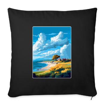 Gotland Suède Affiche de voyage vintage Souvenir WPA - Housse de coussin décorative 45 x 45 cm - noir - Devant