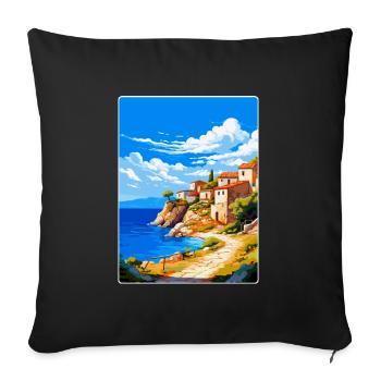 Mani Halbinsel Griechenland Vintage Reiseposter WPA - Sofakissenbezug 45 x 45 cm - Schwarz - Vorne