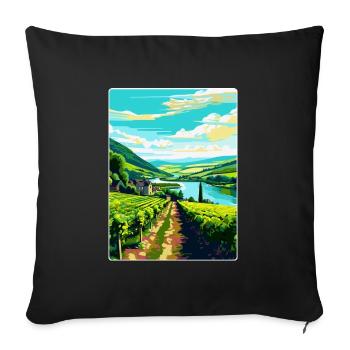 Affiche de voyage vintage de la vallée de la Moselle en Allemagne WPA - Housse de coussin décorative 45 x 45 cm - noir - Devant