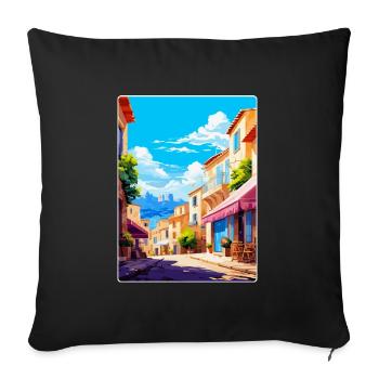 Cassis France Affiche de voyage vintage WPA Souvenir - Housse de coussin décorative 45 x 45 cm - noir - Devant