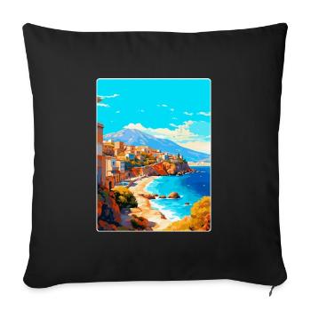 Crète Grèce Affiche de voyage vintage WPA Souvenir - Housse de coussin décorative 45 x 45 cm - noir - Devant