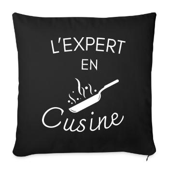 L’expert en cuisine - Housse de coussin décorative 45 x 45 cm - noir - Devant