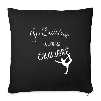Je cuisine toujours équilibré - Housse de coussin décorative 45 x 45 cm - noir - Devant