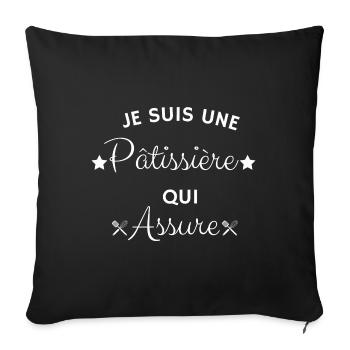 Je suis une pâtissière qui assure - Housse de coussin décorative 45 x 45 cm - noir - Devant